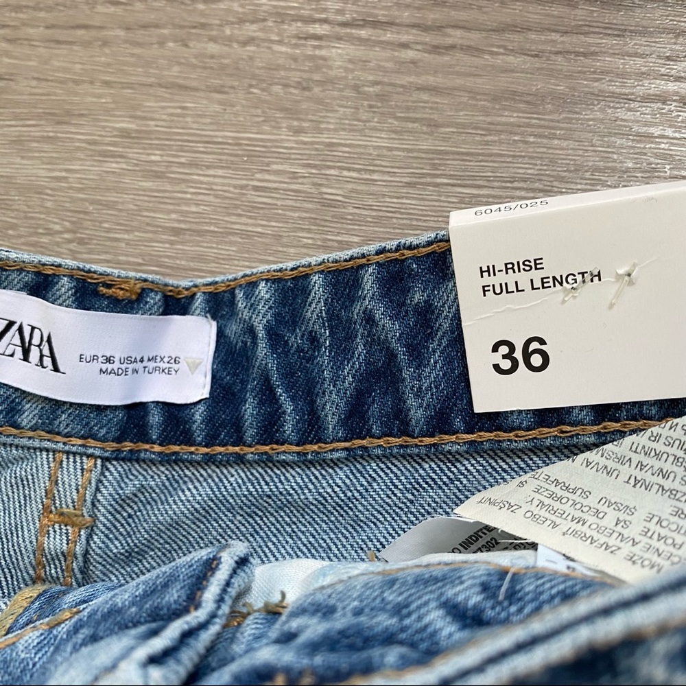 Zara Hi Rise Full Length Wide Leg Jeans - Picture 11 of 11